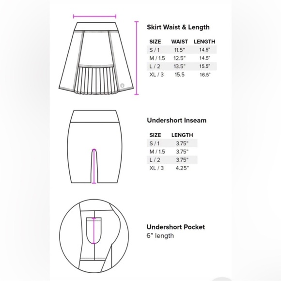 Dona Jo Brand Flirty Skirt / Skort (White) 14.5" Size 2(Large) pickleball tennis - Picture 12 of 13